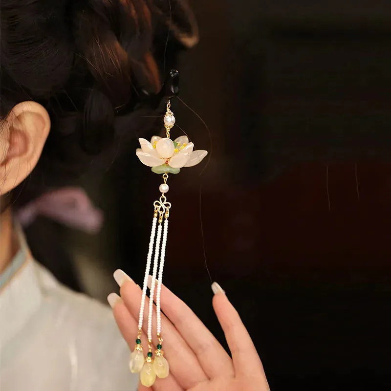 Esprit du Japon épingle chignon fleur de lotus perles