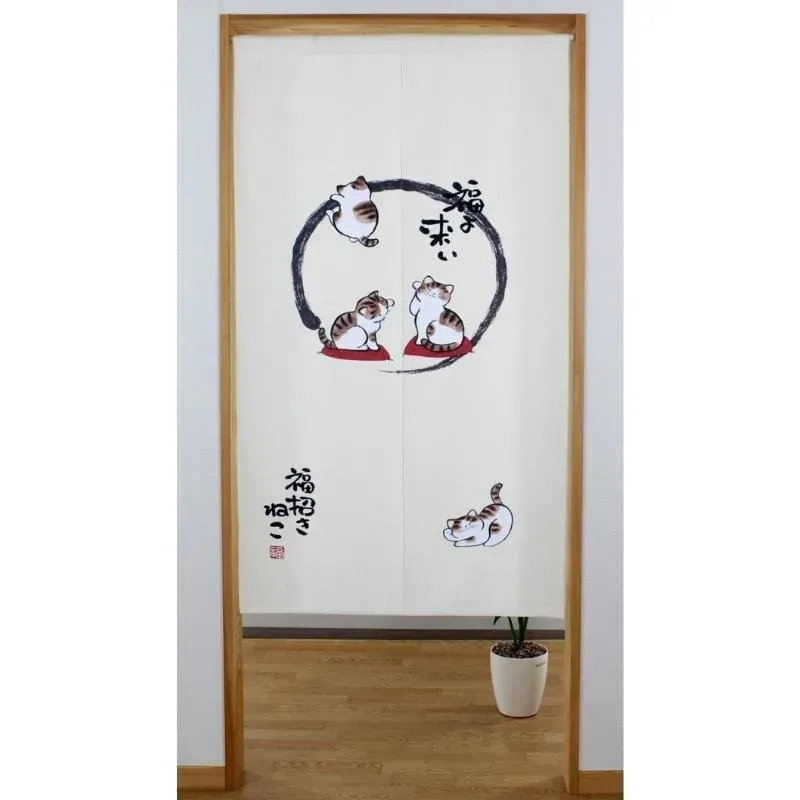 Japon style Chat Zen rideau noren japonais