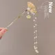 Esprit du Japon Épingle à cheveux dorée éventail et perles