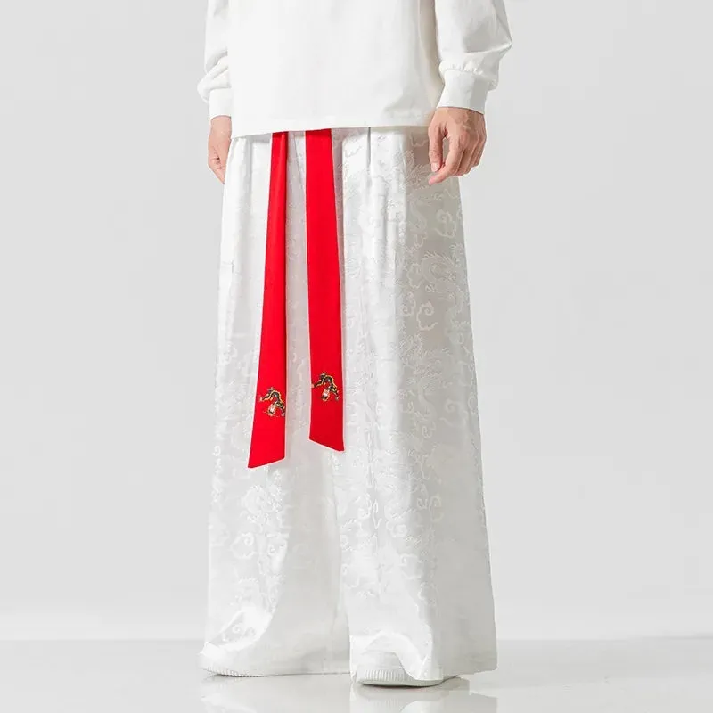 Esprit du Japon pantalon large jacquard nuages