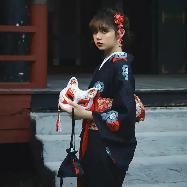 Japon style Kimono Sumiko coton femme motifs floraux