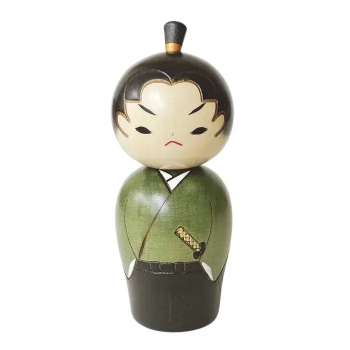 Japon style Kokeshi Jeune Samouraï figurine japonaise artisanale