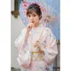 Esprit du Japon kimono rose pastel floral doublure dorée