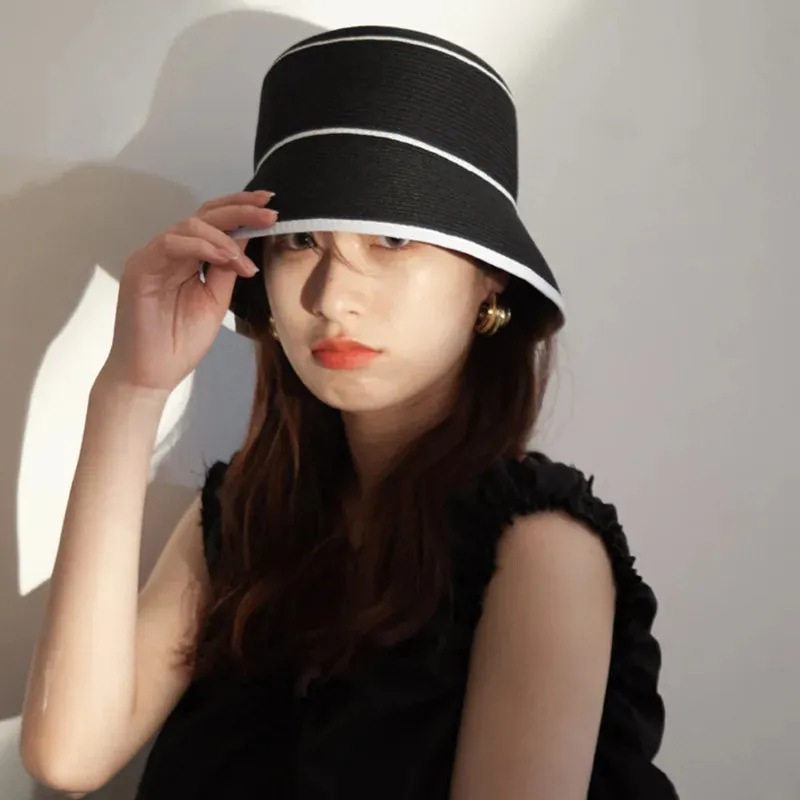 Esprit du Japon chapeau bucket paille bicolore été