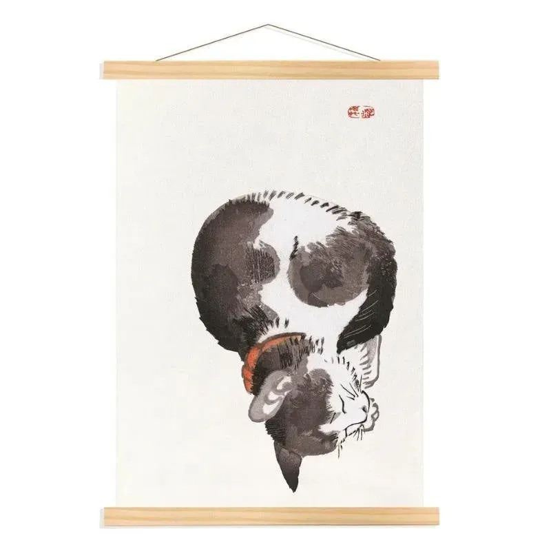 Japon style Chat tableau japonais gravure Kono Bairei