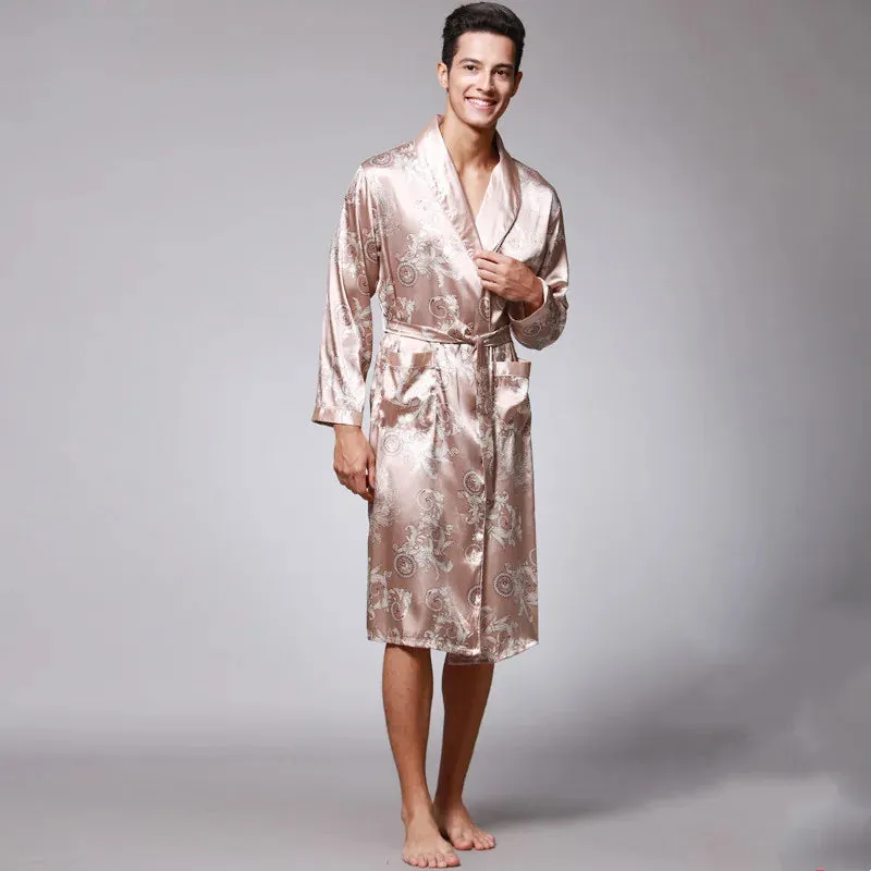 Esprit du Japon robe de chambre homme satin dragon