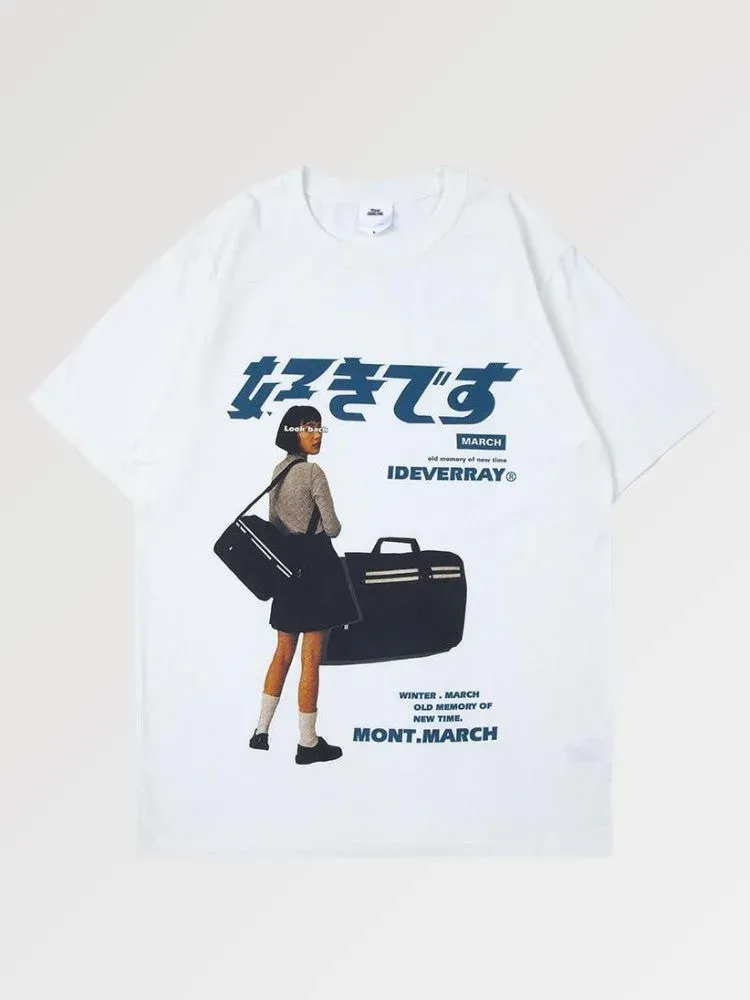 Japon style Tshirt Harajuku fast Ideverray t-shirt coton