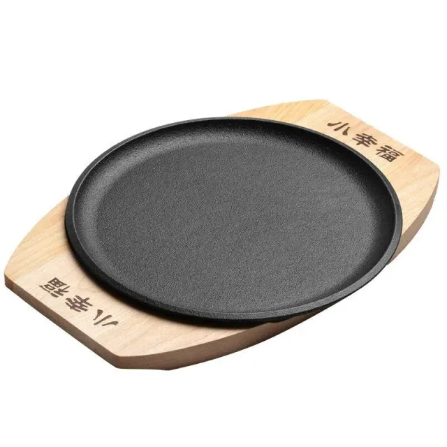 Japon style Uta plaque barbecue fonte et bois