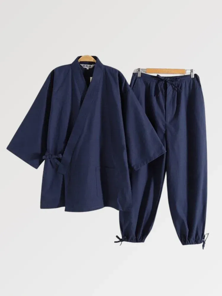 Japon style Jinbei Paris ‘hayoma’ homme coton brodé