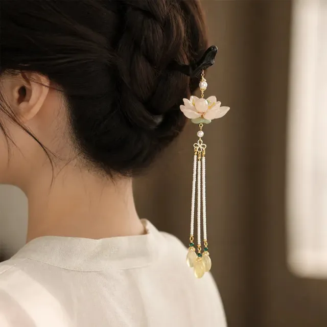 Esprit du Japon épingle chignon fleur de lotus perles