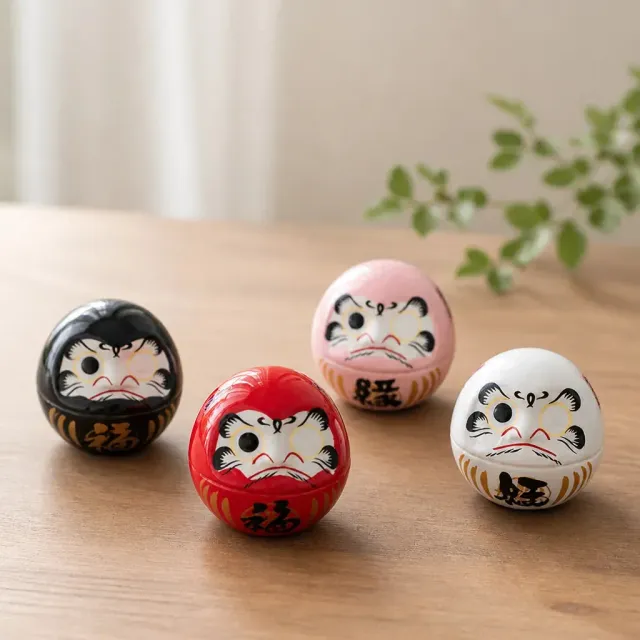 Esprit du Japon daruma porte-bonheur porcelaine vœu