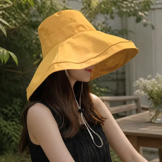 Esprit du Japon chapeau capeline large bord coton cordon