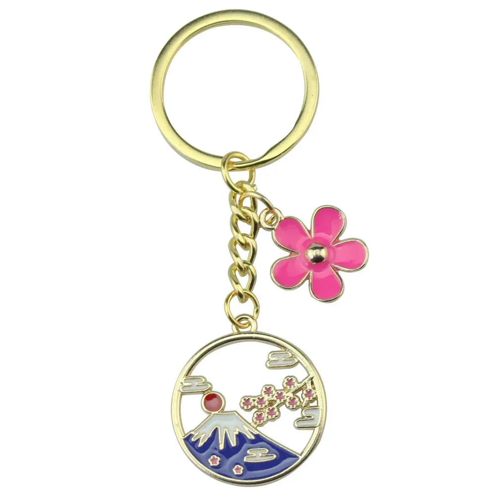 Esprit du Japon porte-clé porte-bonheur doré métal