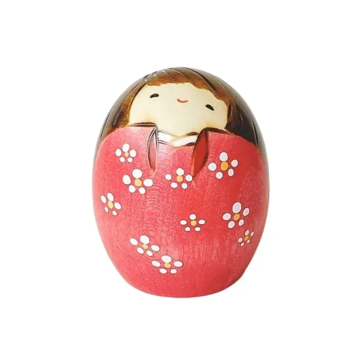 Japon style Shiawase poupée kokeshi bois fleuri