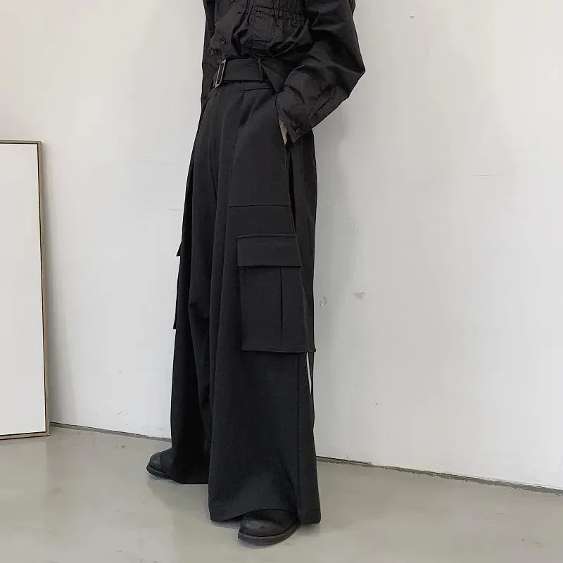 Esprit du Japon pantalon large japonais noir à poches