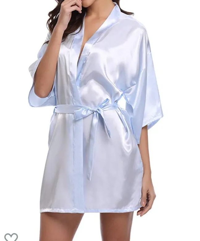 Esprit du Japon peignoir kimono satin femme ceinture nouée