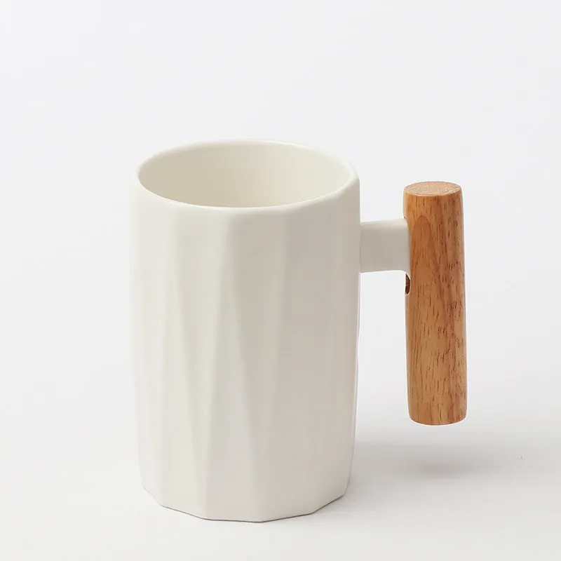 Esprit du Japon mug céramique épuré anse bois