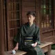 Esprit du Japon kimono homme vert motif asanoha