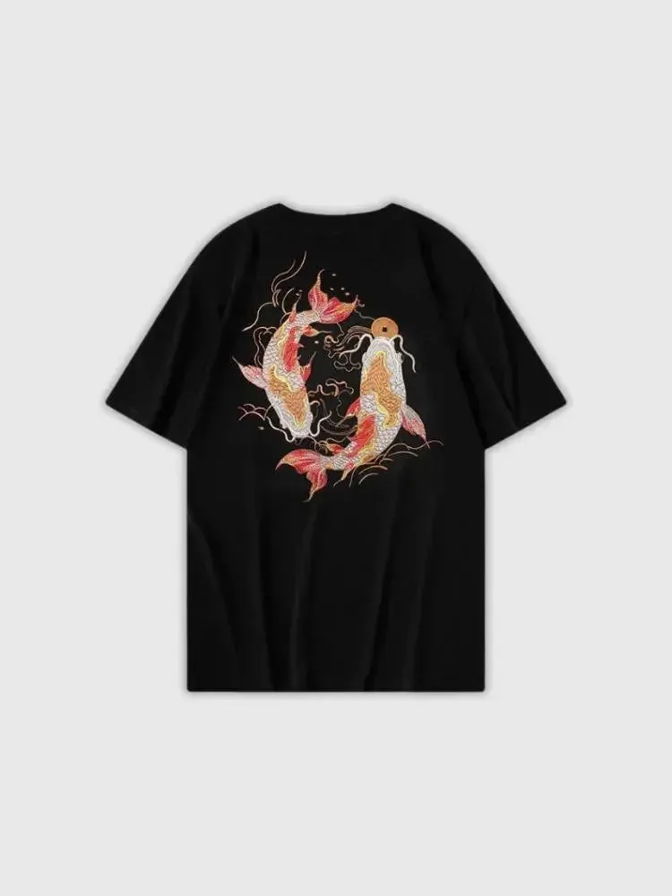 Japon style Okariya t-shirt carpe koi coton