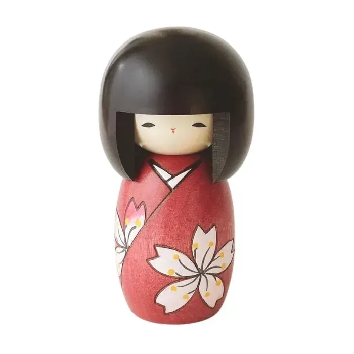 Japon style Blossom poupée kokeshi kimono rouge sakura