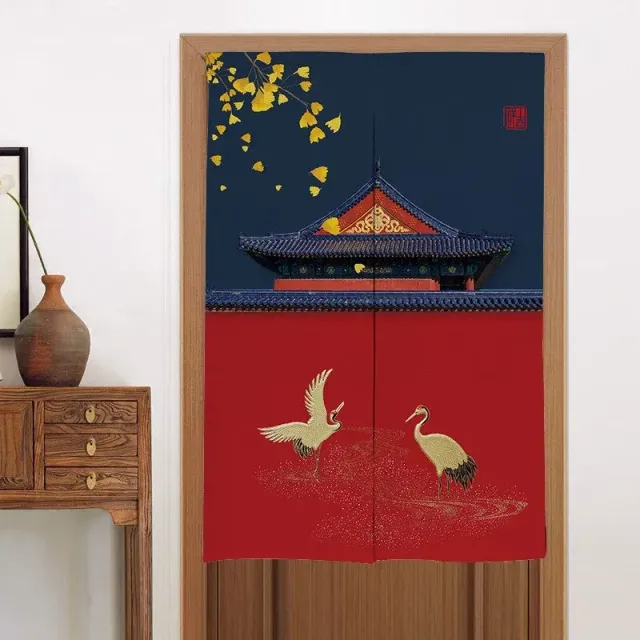 Japon style pans japonais rideaux zen grues