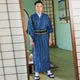 Esprit du Japon Kimono Homme Rayé Bleu Intense yukata coton