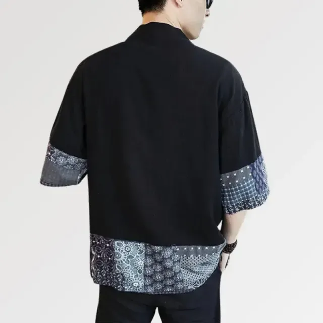 Japon style Mitsuo veste kimono homme coton lin