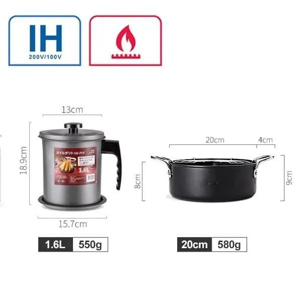 Japon style Saru pot à tempura avec filtre à huile