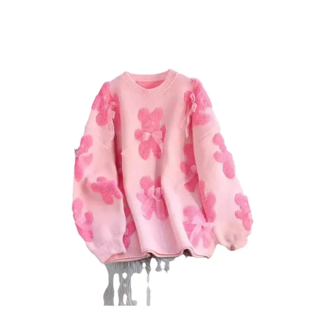 Esprit du Japon Pull Oversize Kawaii Japonais à Nœuds