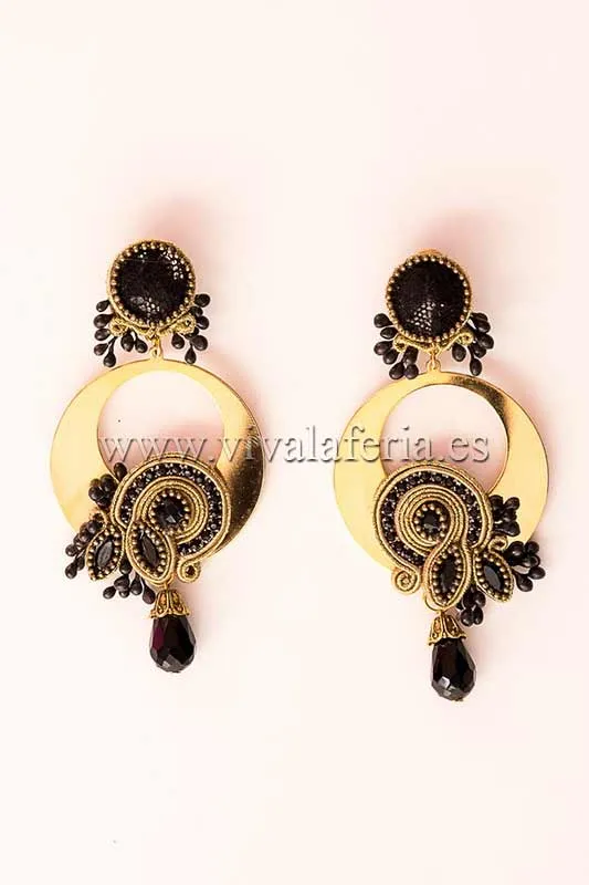 Candela de Reina Orquidea boucles flamenca noir dore
