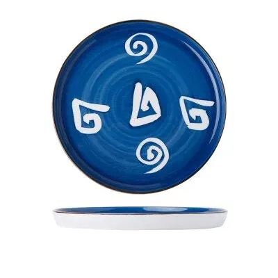 Japon style Satsuma assiette japonaise bleue 25 cm