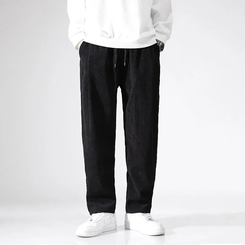 Japon style Kuro pantalon velours côtelé coupe droite