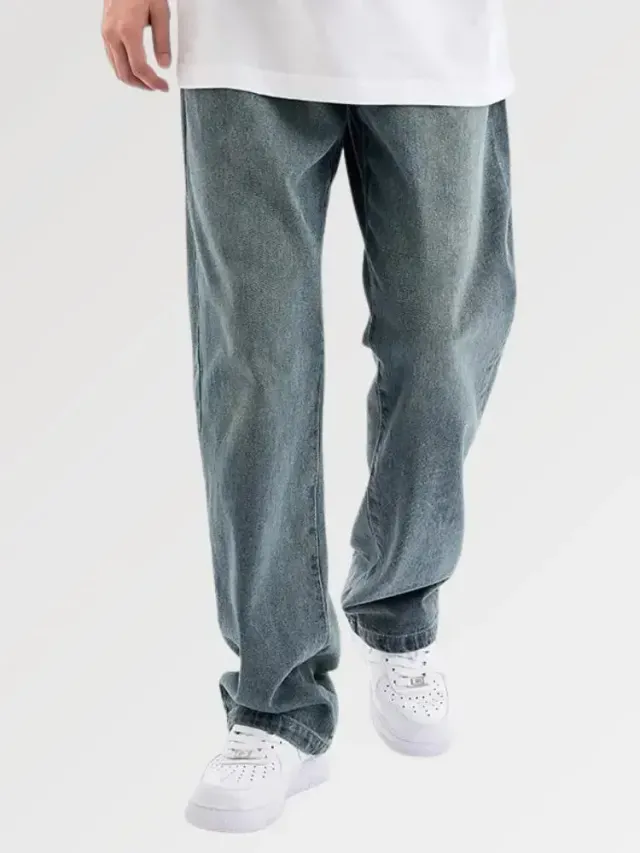 Japon Style Harem Pantalon Streetwear Bleu Coupe Ample