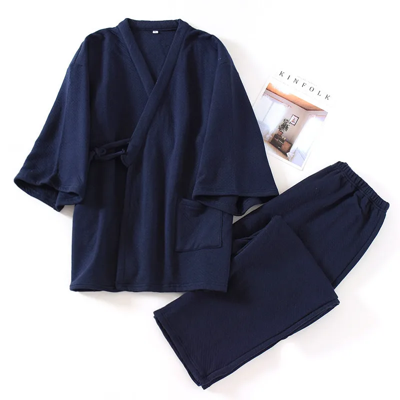 Esprit du Japon pyjama kimono homme coton veste pantalon