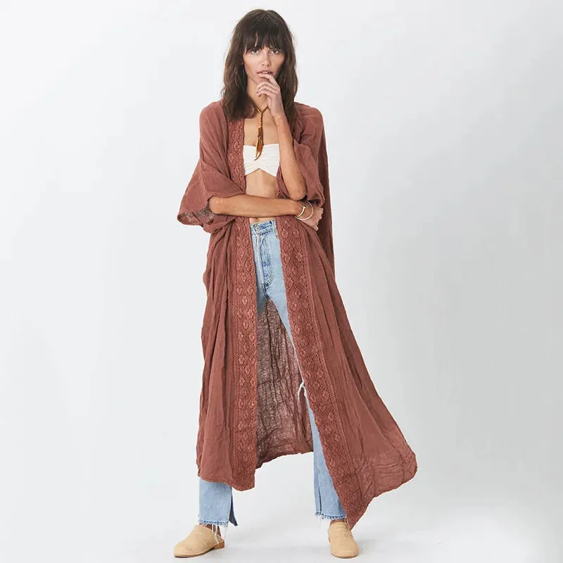 Esprit du Japon kimono de plage ample dentelle