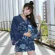 Esprit du Japon Veste de Kimono légère motifs japonais bleus