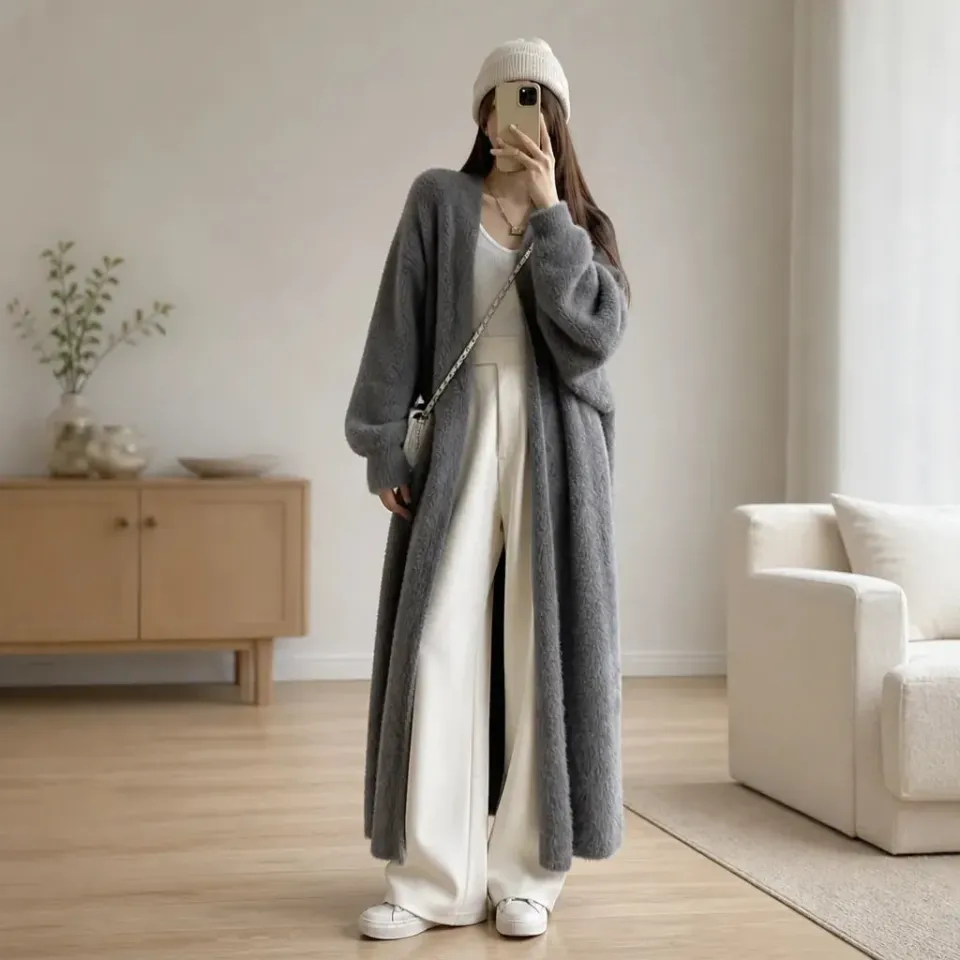 Esprit du Japon Cardigan long kimono maille douillette