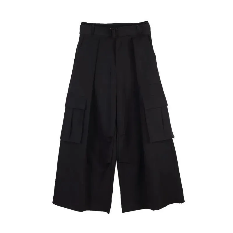 Esprit du Japon pantalon large japonais noir à poches