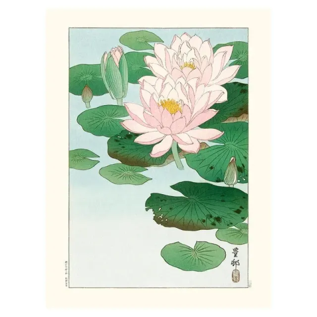Japon style Nénuphars affiche estampe japonaise