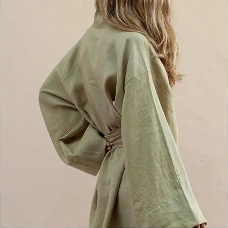 Esprit du Japon kimono court croisé femme ceinture