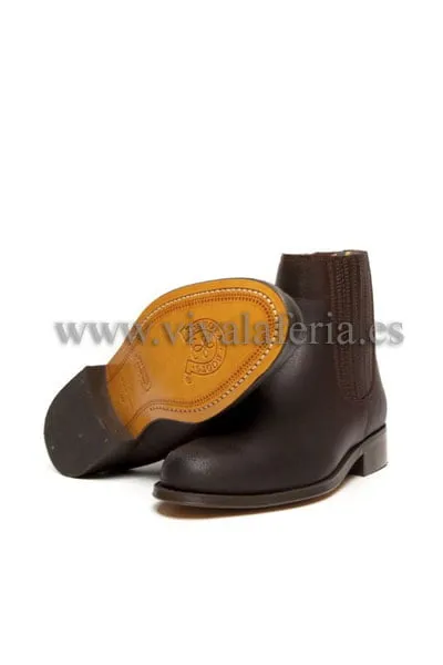 Viva La Feria botín campero bottines cuir marron élastique
