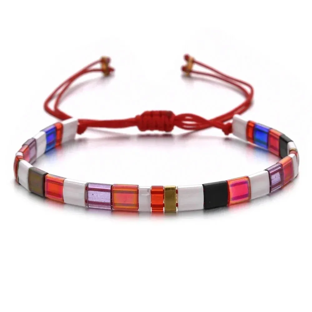 Japon style Miyuki Plates bracelet perles artisanal