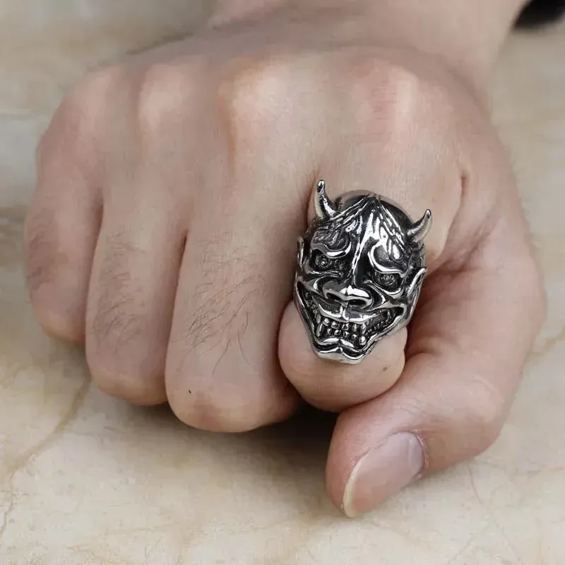 Japon style Tête Démon bague japonaise