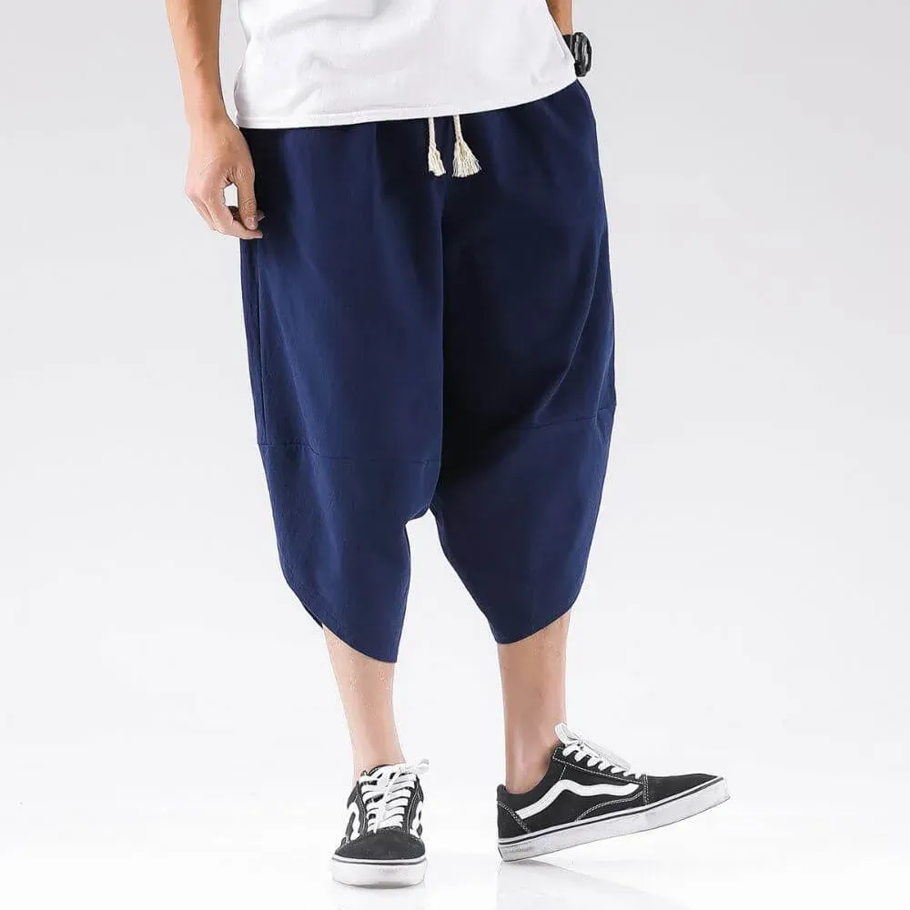 Japon style Kaito pantalon court confort été léger