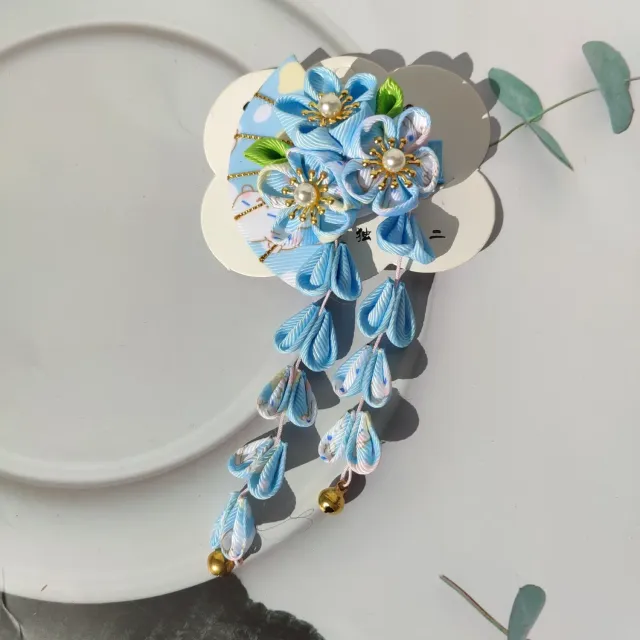 Japon style Kanzashi barrette fleur de prunier artisanale