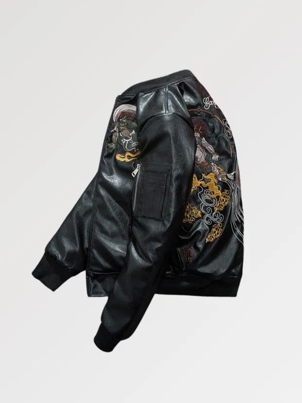 Esprit du Japon blouson sukajan broderie Fūjin Raijin