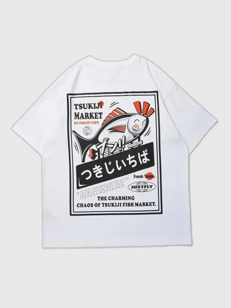 Japon style Koyina Koi t-shirt carpe kanji