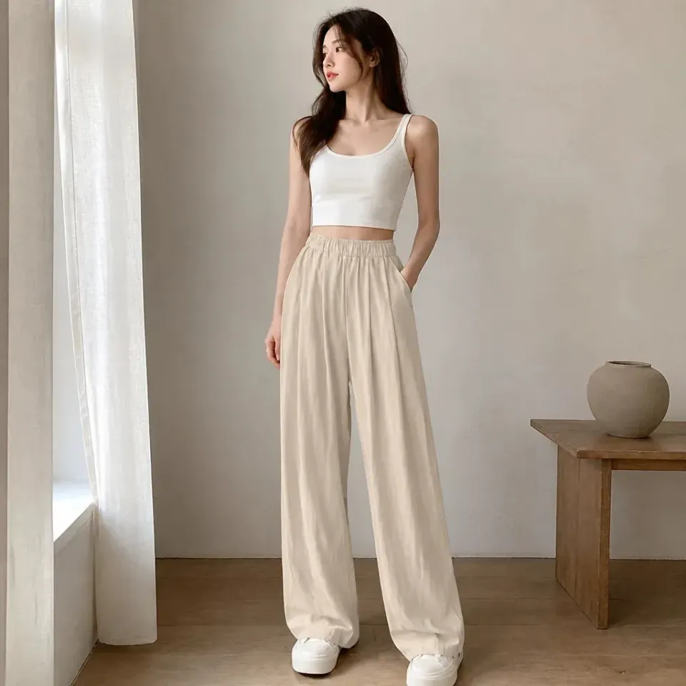 Esprit du Japon pantalon japonais fluide taille haute élastique