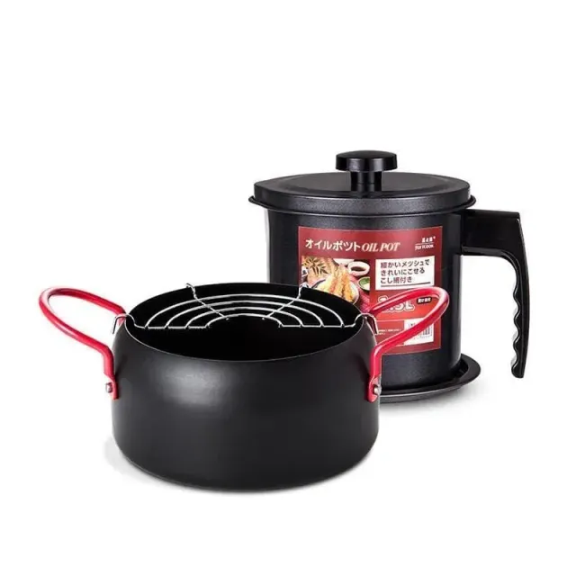 Japon style Saru pot à tempura avec filtre à huile