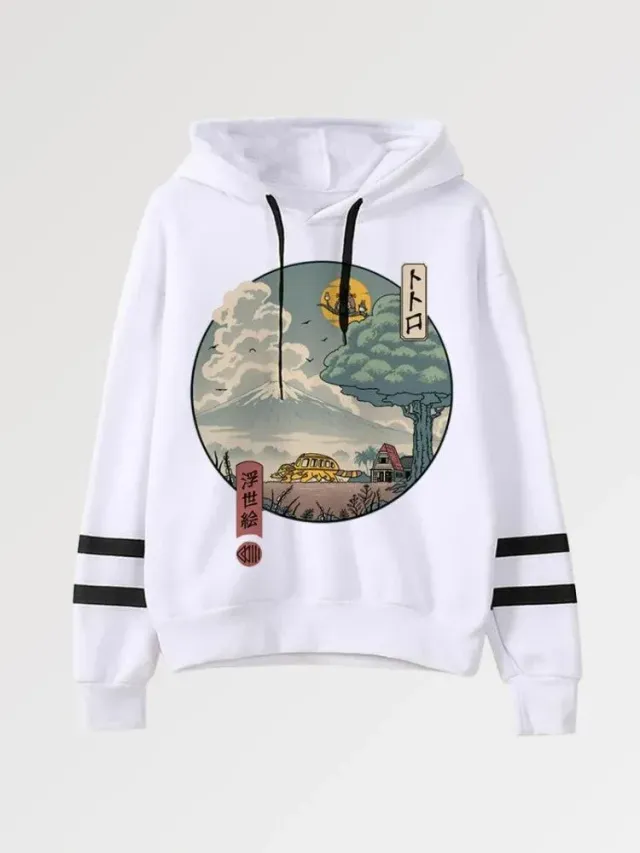 Japon Style Animé Japonais Flat Cartoon Pull Oversize